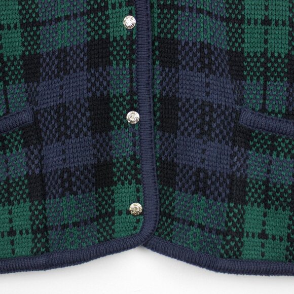 Vintage 90s Plaid Cardigan with Pockets Size Large - Picture 4 of 10